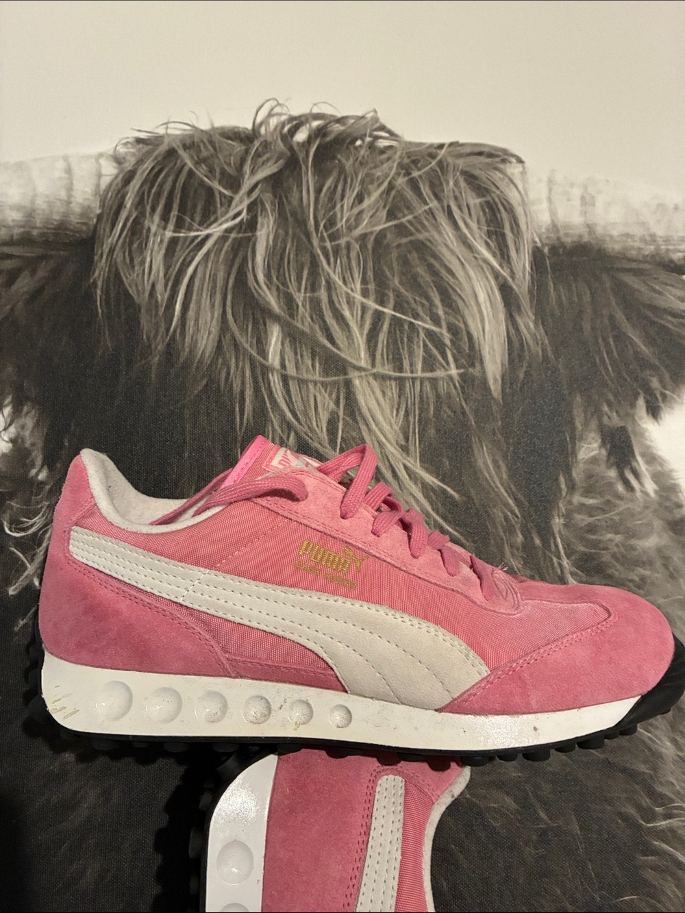 Puma Pink Suede Women's Sneakers with Cream Formstrip